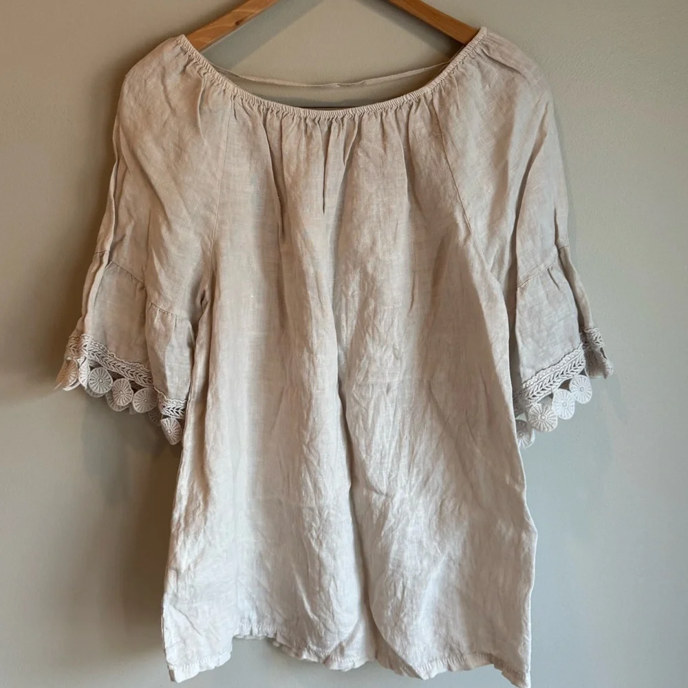 Women’s Terzo Millennio Made in Italy 100% Linen
Top Beige Cream Size Medium - Picture 1 of 4